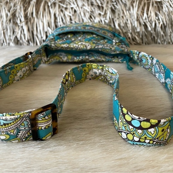 VERA BRADLEY Peacock Zipper Hipster Crossbody Y2K Green Turquoise Paisley 2007 - Picture 10 of 14